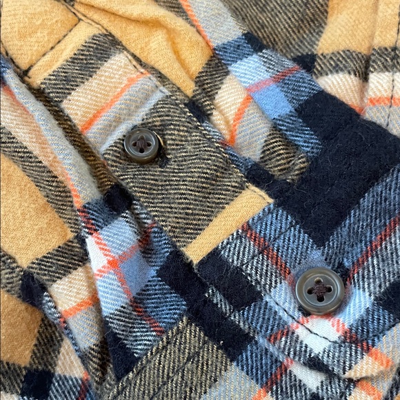 Cat & Jack Kids Plaid Shirt - Yellow, Black, and Blue - Picture 6 of 7